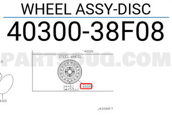 Nissan 4030038F08 WHEEL ASSY-DISC