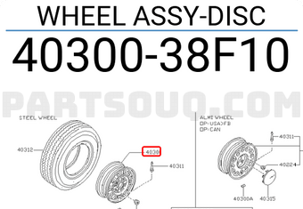 Nissan 4030038F10 WHEEL ASSY-DISC