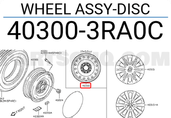Nissan 403003RA0C WHEEL ASSY-DISC