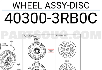 Nissan 403003RB0C WHEEL ASSY-DISC