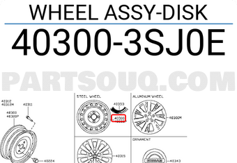 Nissan 403003SJ0E WHEEL ASSY-DISK