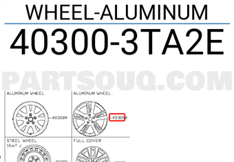 Nissan 403003TA2E WHEEL-ALUMINUM