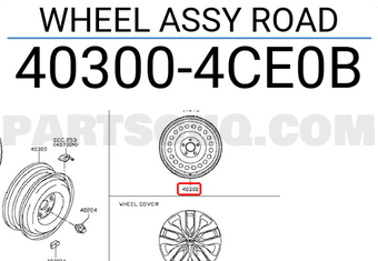 Nissan 403004CE0B WHEEL ASSY ROAD