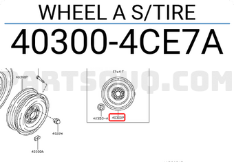 Nissan 403004CE7A WHEEL A S/TIRE