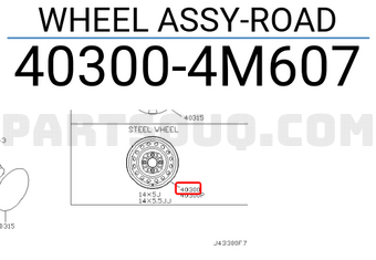 Nissan 403004M607 WHEEL ASSY-ROAD