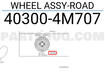 Nissan 403004M707 WHEEL ASSY-ROAD