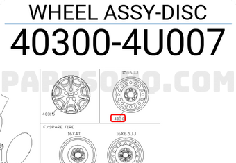 Nissan 403004U007 WHEEL ASSY-DISC