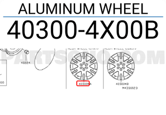 Nissan 403004X00B ALUMINUM WHEEL
