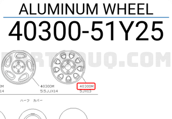 Nissan 4030051Y25 ALUMINUM WHEEL