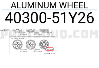 Nissan 4030051Y26 ALUMINUM WHEEL