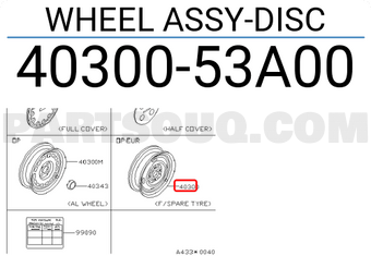 Nissan 4030053A00 WHEEL ASSY-DISC