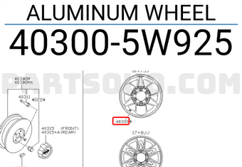 Nissan 403005W925 ALUMINUM WHEEL
