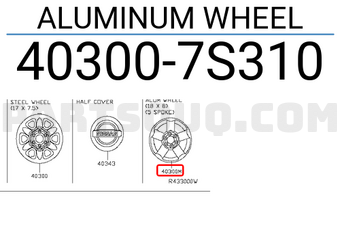 Nissan 403007S310 ALUMINUM WHEEL