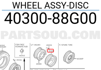 Nissan 4030088G00 WHEEL ASSY-DISC