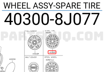 Nissan 403008J077 WHEEL ASSY-SPARE TIRE