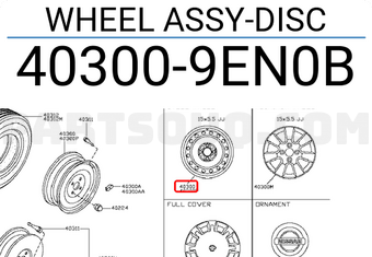 Nissan 403009EN0B WHEEL ASSY-DISC