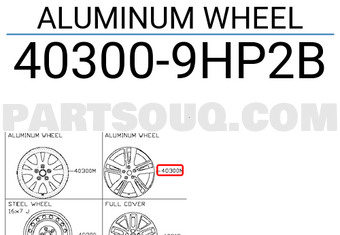 Nissan 403009HP2B ALUMINUM WHEEL