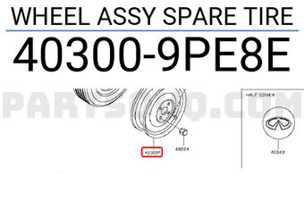 Nissan 403009PE8E WHEEL ASSY SPARE TIRE