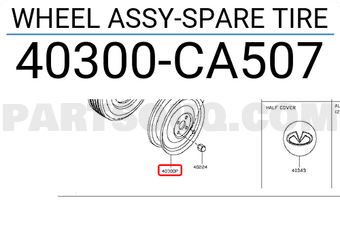 Nissan 40300CA507 WHEEL ASSY-SPARE TIRE
