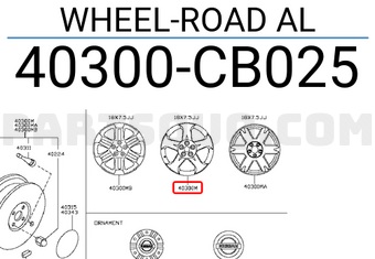 Nissan 40300CB025 WHEEL-ROAD AL