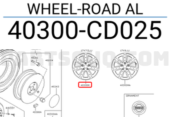 Nissan 40300CD025 WHEEL-ROAD AL