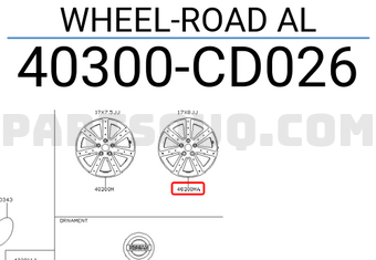 Nissan 40300CD026 WHEEL-ROAD AL