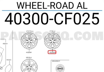 Nissan 40300CF025 WHEEL-ROAD AL