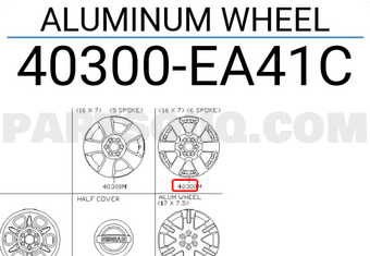 Nissan 40300EA41C ALUMINUM WHEEL