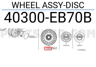Nissan 40300EB70B WHEEL ASSY-DISC