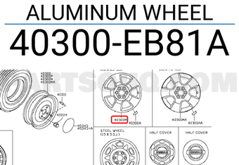Nissan 40300EB81A ALUMINUM WHEEL