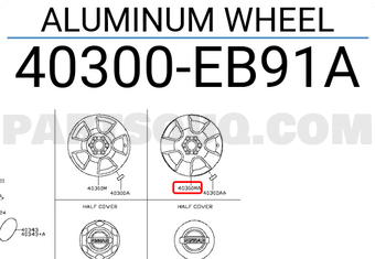Nissan 40300EB91A ALUMINUM WHEEL