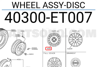 Nissan 40300ET007 WHEEL ASSY-DISC
