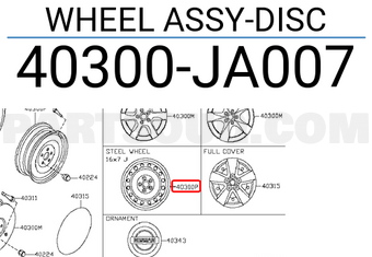 Nissan 40300JA007 WHEEL ASSY-DISC