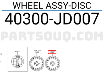Nissan 40300JD007 WHEEL ASSY-DISC