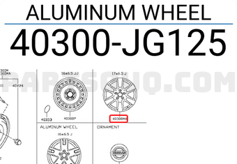 Nissan 40300JG125 ALUMINUM WHEEL