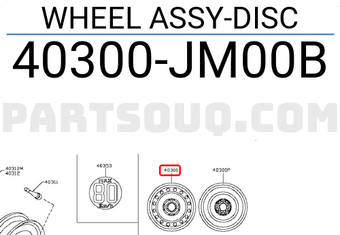 Nissan 40300JM00B WHEEL ASSY-DISC