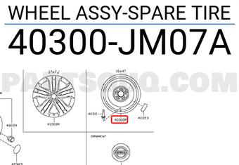 Nissan 40300JM07A WHEEL ASSY-SPARE TIRE