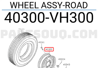 Nissan 40300VH300 WHEEL ASSY-ROAD