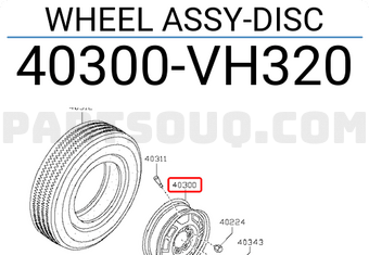 Nissan 40300VH320 WHEEL ASSY-DISC
