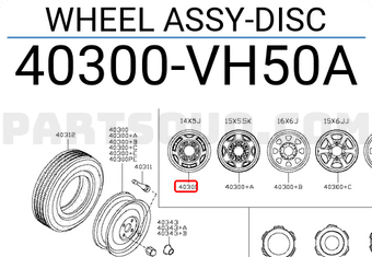Nissan 40300VH50A WHEEL ASSY-DISC