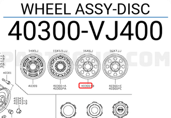 Nissan 40300VJ400 WHEEL ASSY-DISC