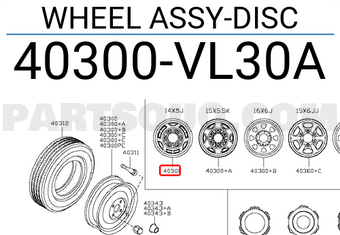 Nissan 40300VL30A WHEEL ASSY-DISC