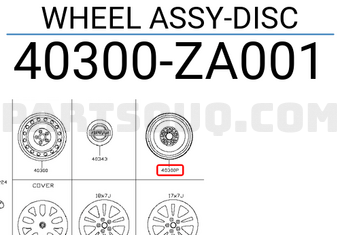 Nissan 40300ZA001 WHEEL ASSY-DISC