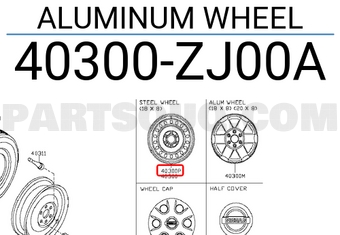 Nissan 40300ZJ00A ALUMINUM WHEEL