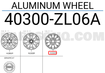 Nissan 40300ZL06A ALUMINUM WHEEL