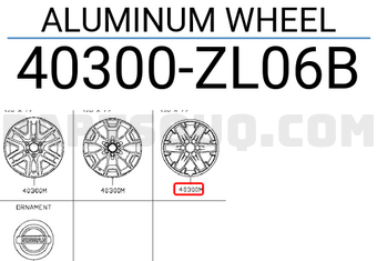 Nissan 40300ZL06B ALUMINUM WHEEL