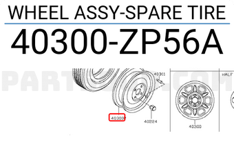 Nissan 40300ZP56A WHEEL ASSY-SPARE TIRE