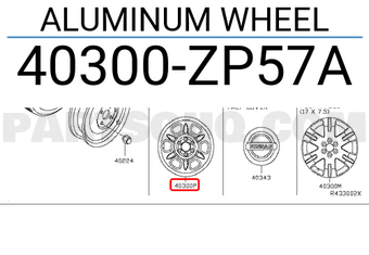 Nissan 40300ZP57A ALUMINUM WHEEL
