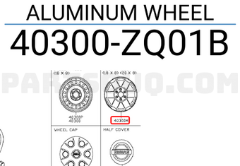 Nissan 40300ZQ01B ALUMINUM WHEEL