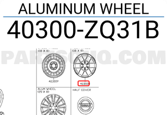 Nissan 40300ZQ31B ALUMINUM WHEEL